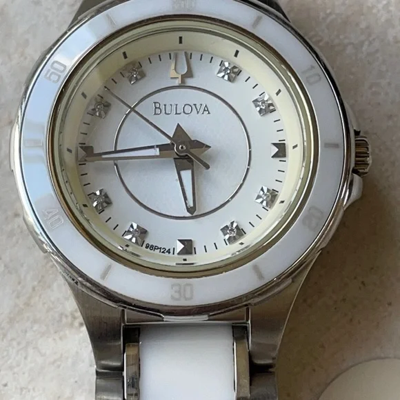 Bulova | Accessories | Bulova Lady Ceramic Wdiamonds Water  display picture 2